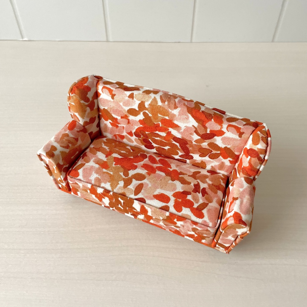 1/12 ソファ 2人掛け オレンジペイント