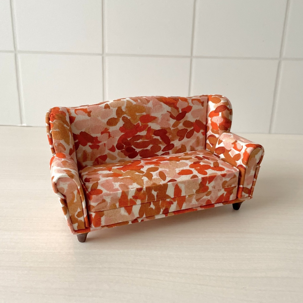 1/12 ソファ 2人掛け オレンジペイント