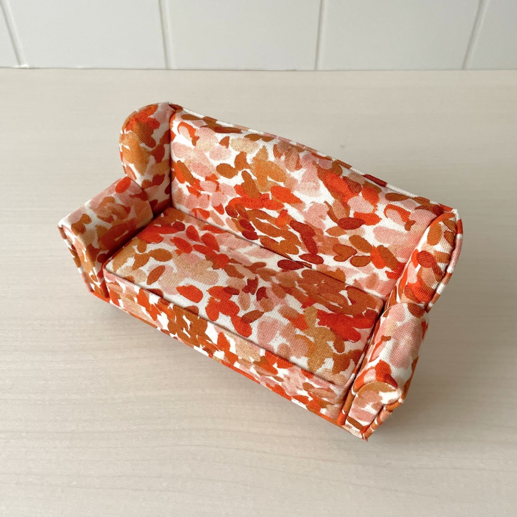 1/12 ソファ 2人掛け オレンジペイント