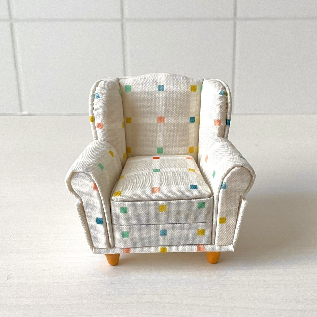 1/12ソファ 1人掛け ホワイトブロック