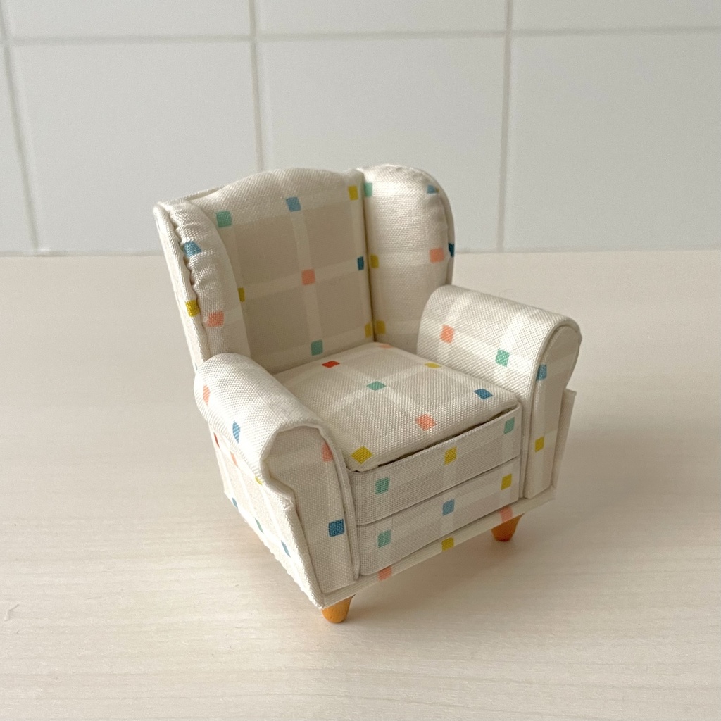 1/12ソファ 1人掛け ホワイトブロック