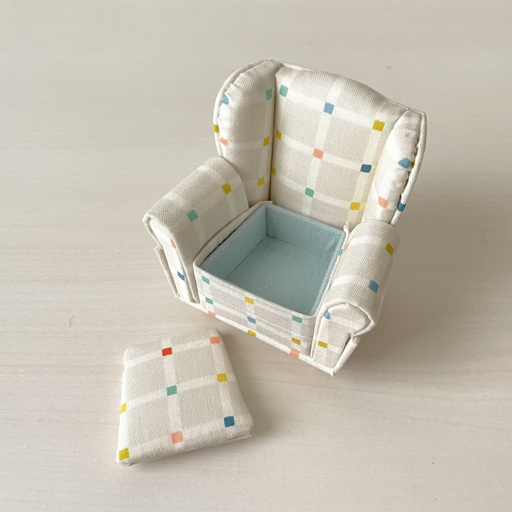 1/12ソファ 1人掛け ホワイトブロック