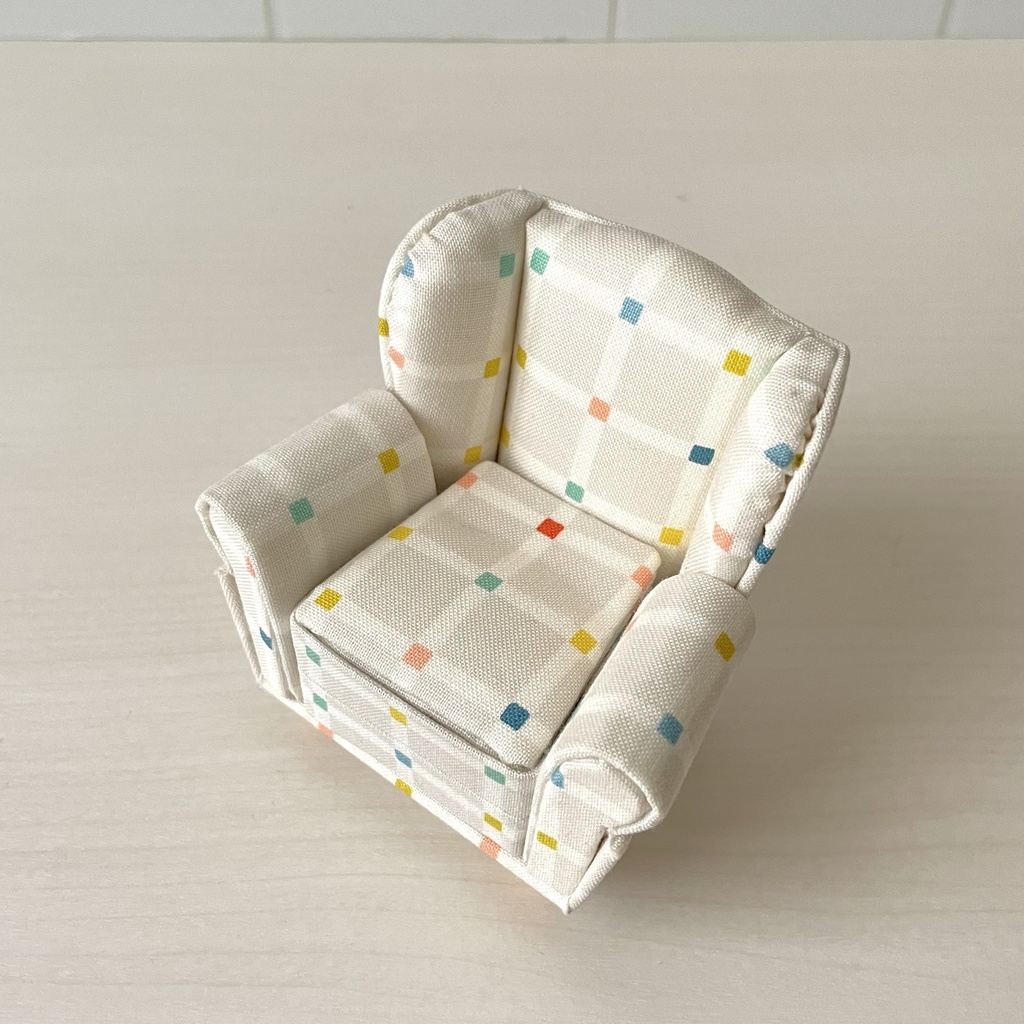 1/12ソファ 1人掛け ホワイトブロック