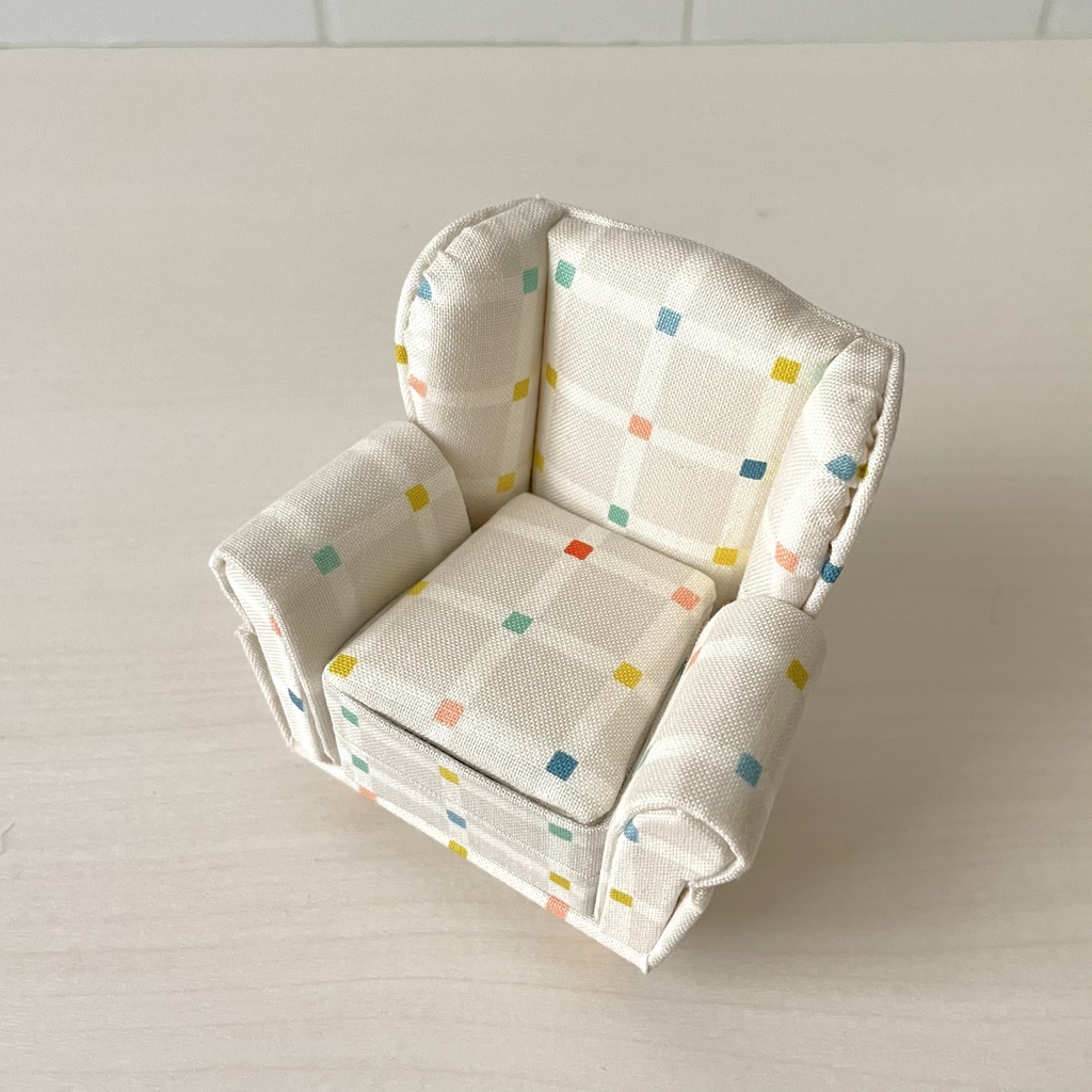 1/12ソファ 1人掛け ホワイトブロック