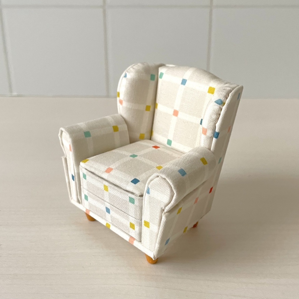 1/12ソファ 1人掛け ホワイトブロック