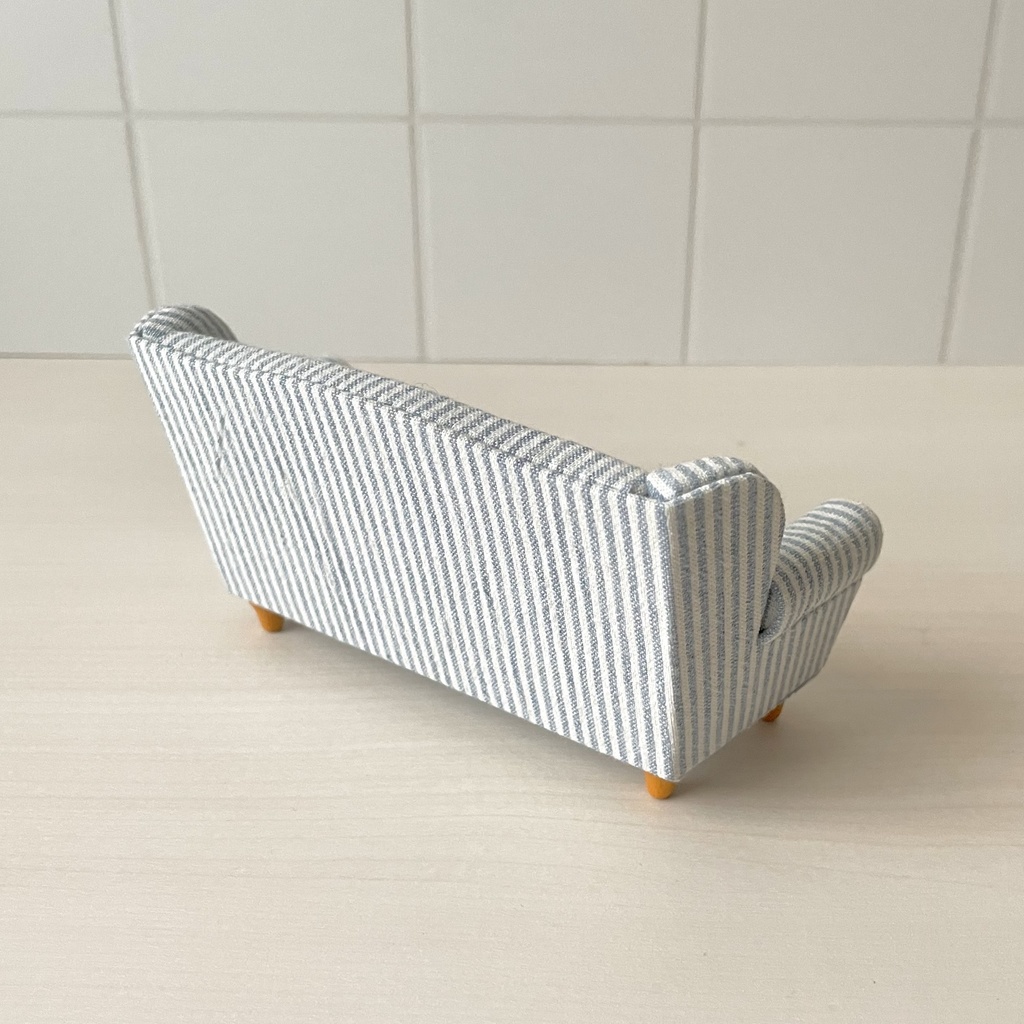 1/12 ソファ 2人掛け ブルーストライプ