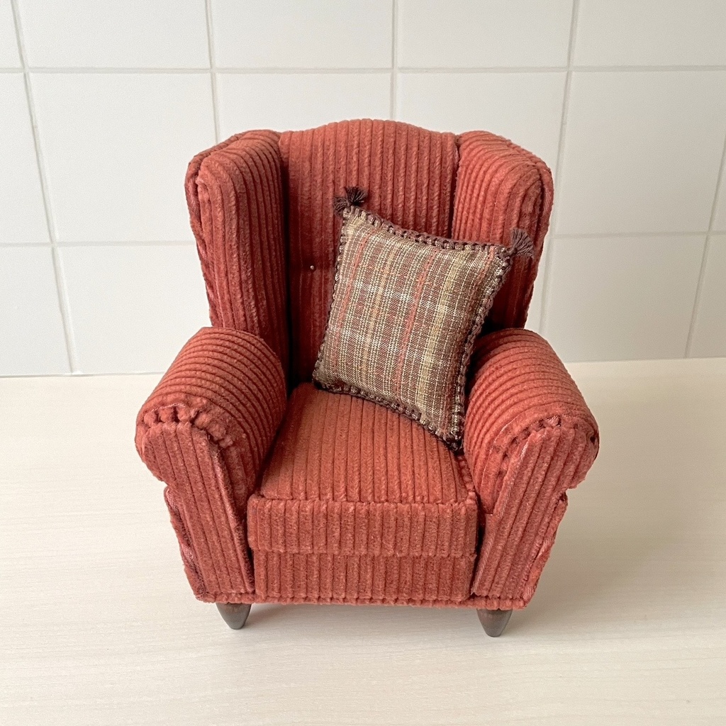 1/6ソファ クッション付き ブラウン