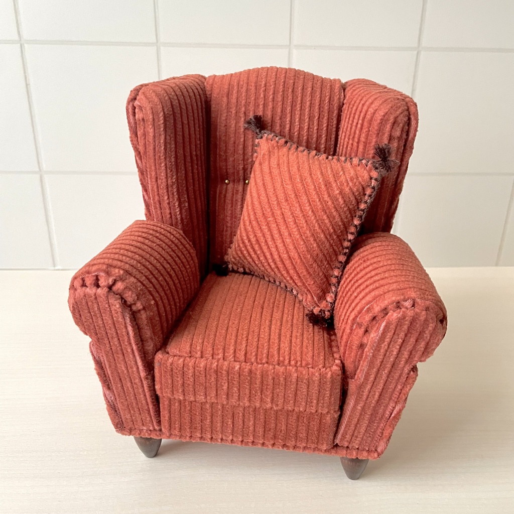 1/6ソファ クッション付き ブラウン