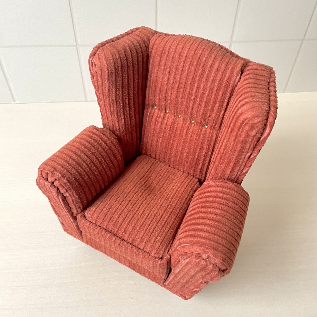 1/6ソファ クッション付き ブラウン