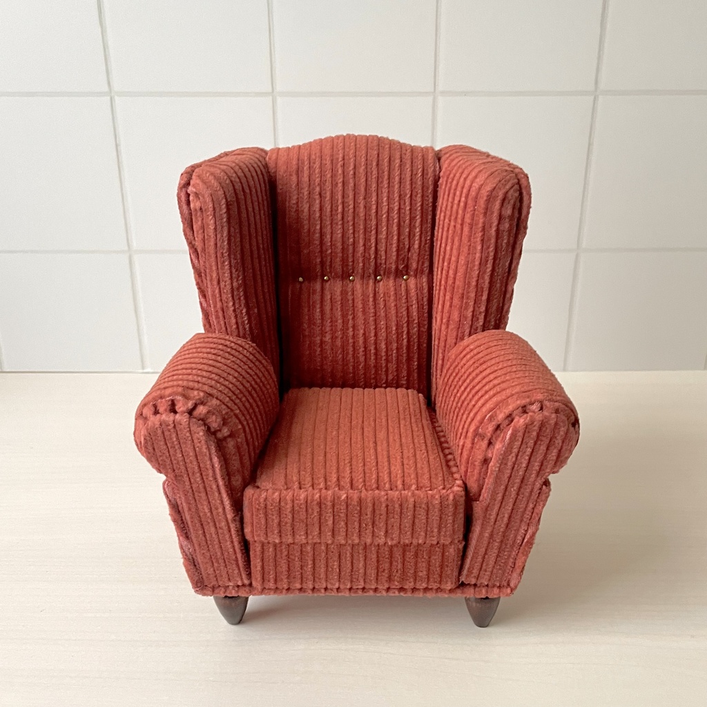 1/6ソファ クッション付き ブラウン