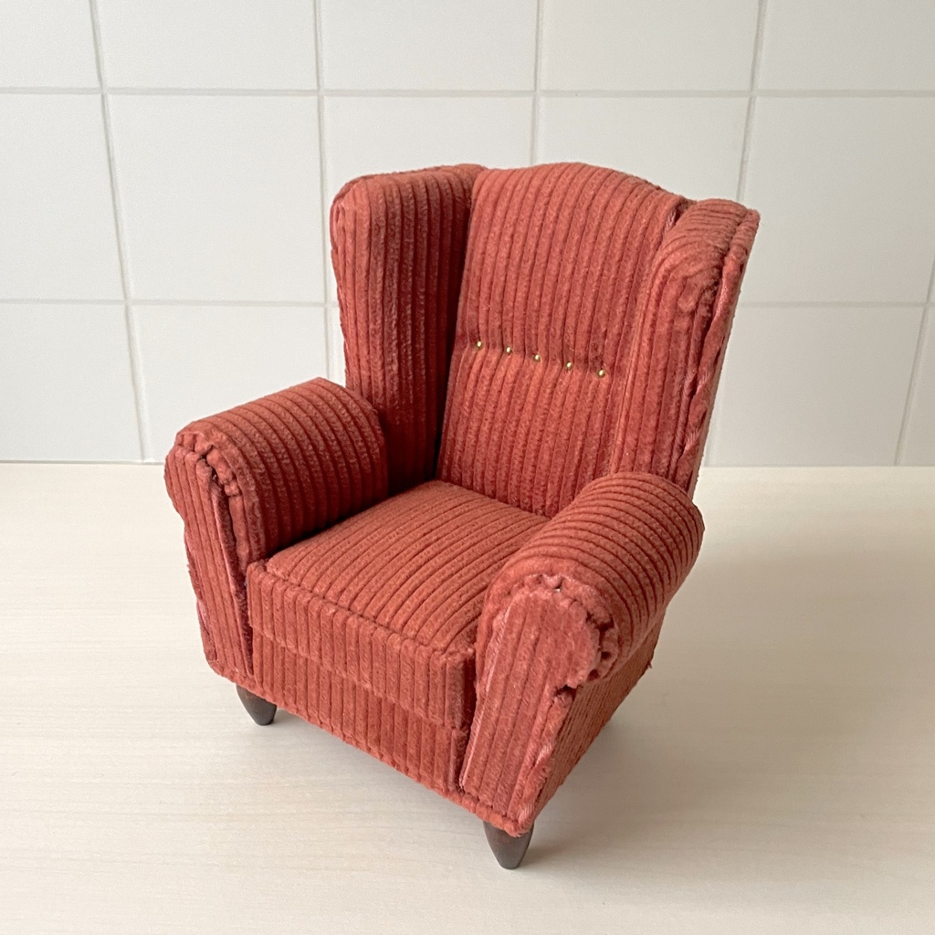 1/6ソファ クッション付き ブラウン