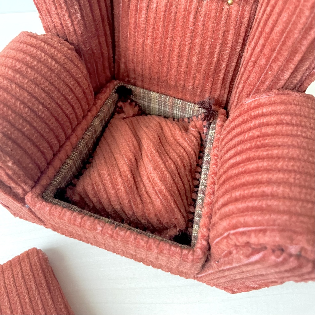 1/6ソファ クッション付き ブラウン