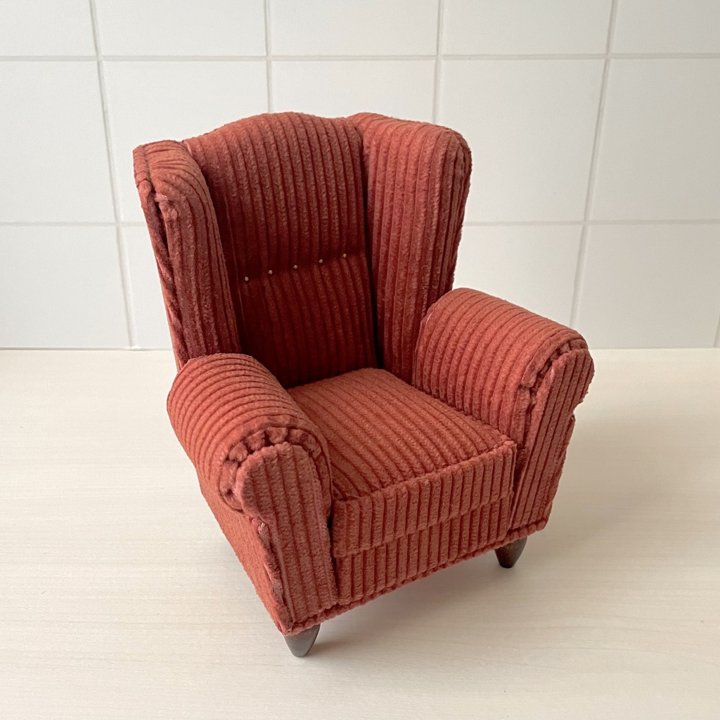 1/6ソファ クッション付き ブラウン