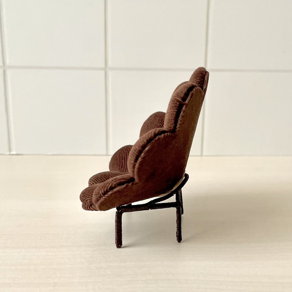 1/12 フラワーソファ ブラウン