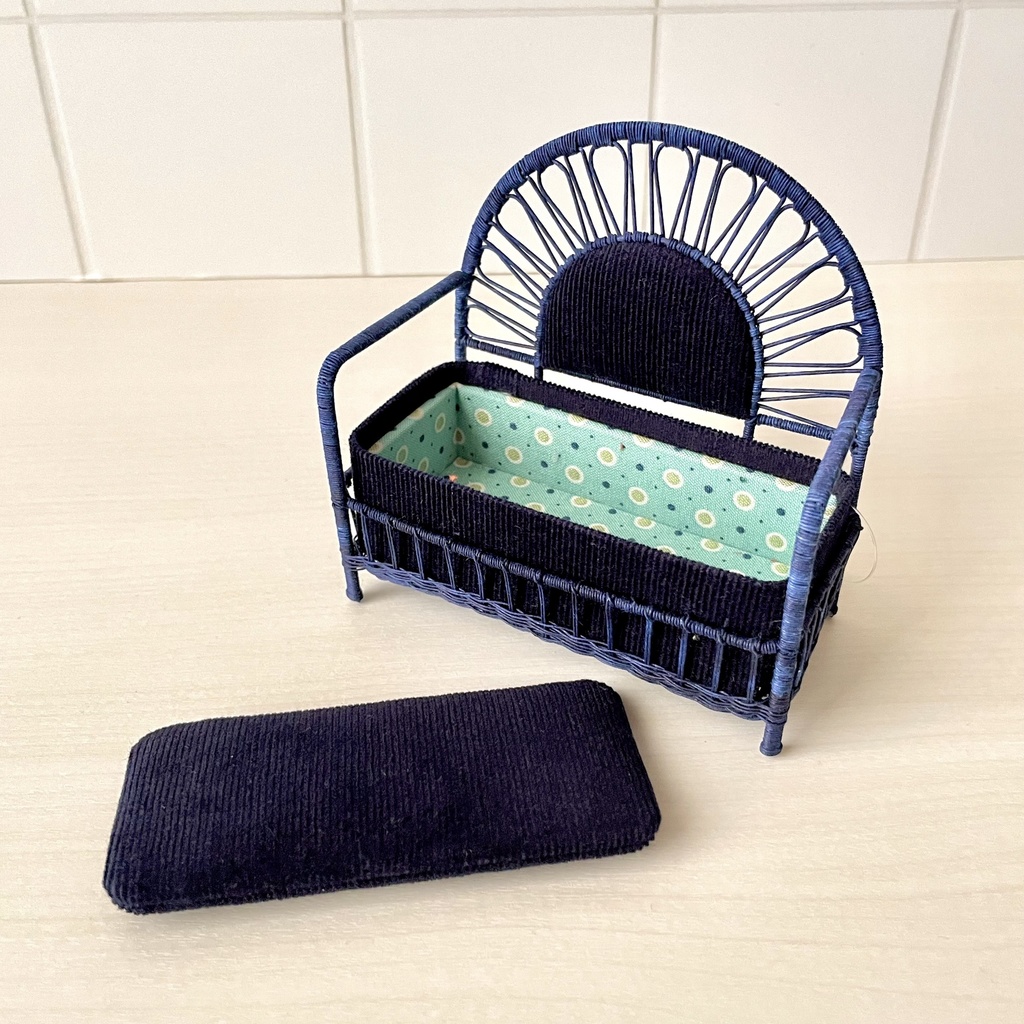 1/12 ラタンチェア 2人がけ ネイビー