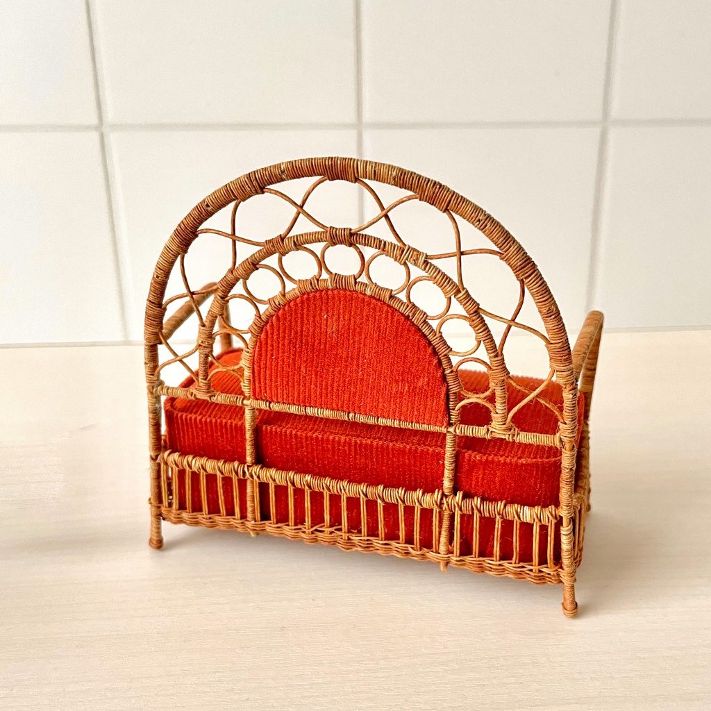 1/12 ラタンチェア 2人がけ テラコッタ