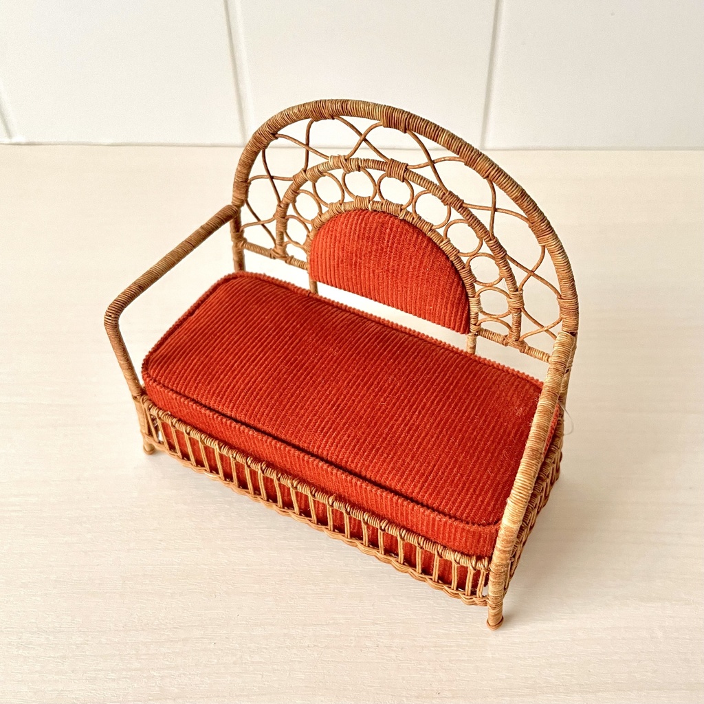 1/12 ラタンチェア 2人がけ テラコッタ