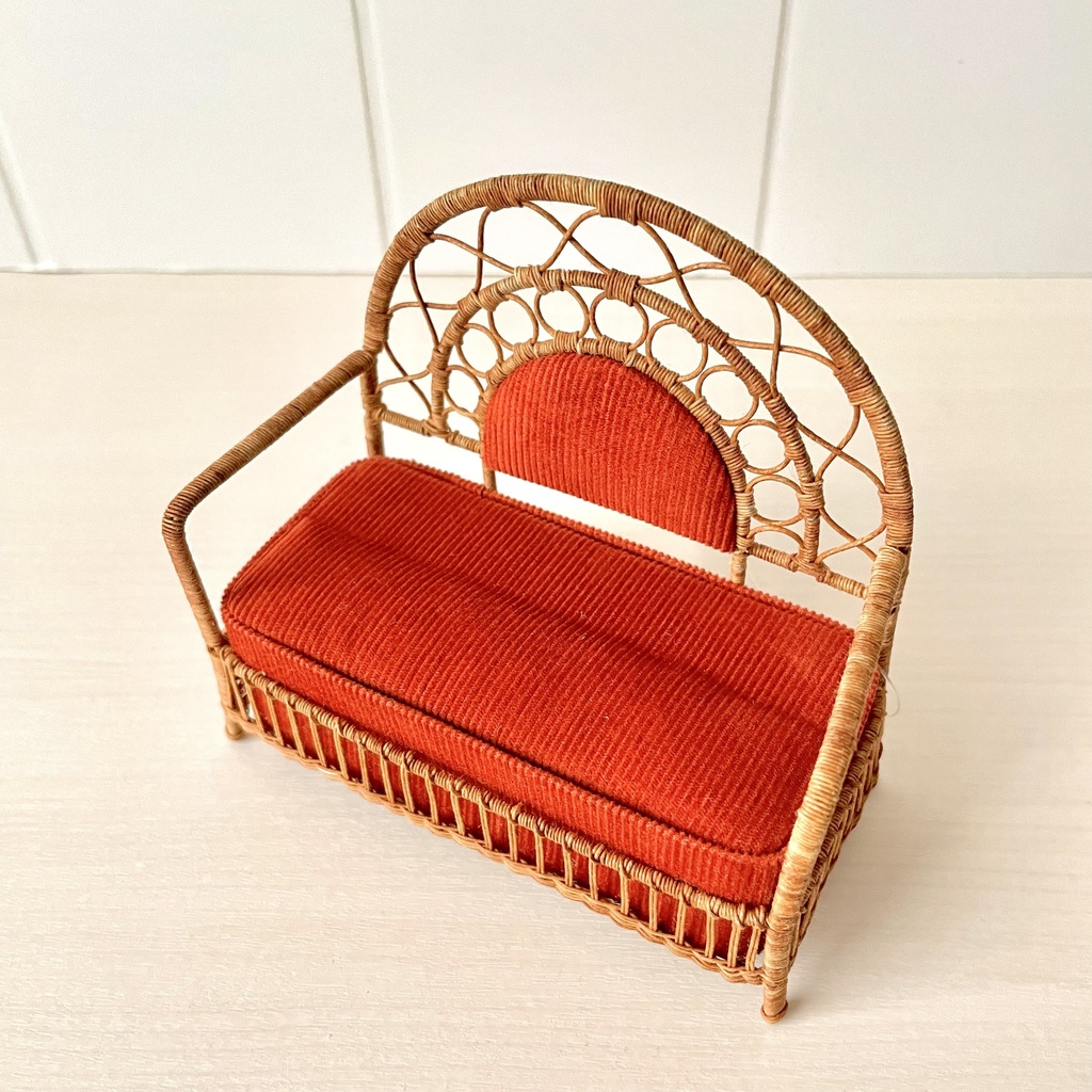 1/12 ラタンチェア 2人がけ テラコッタ