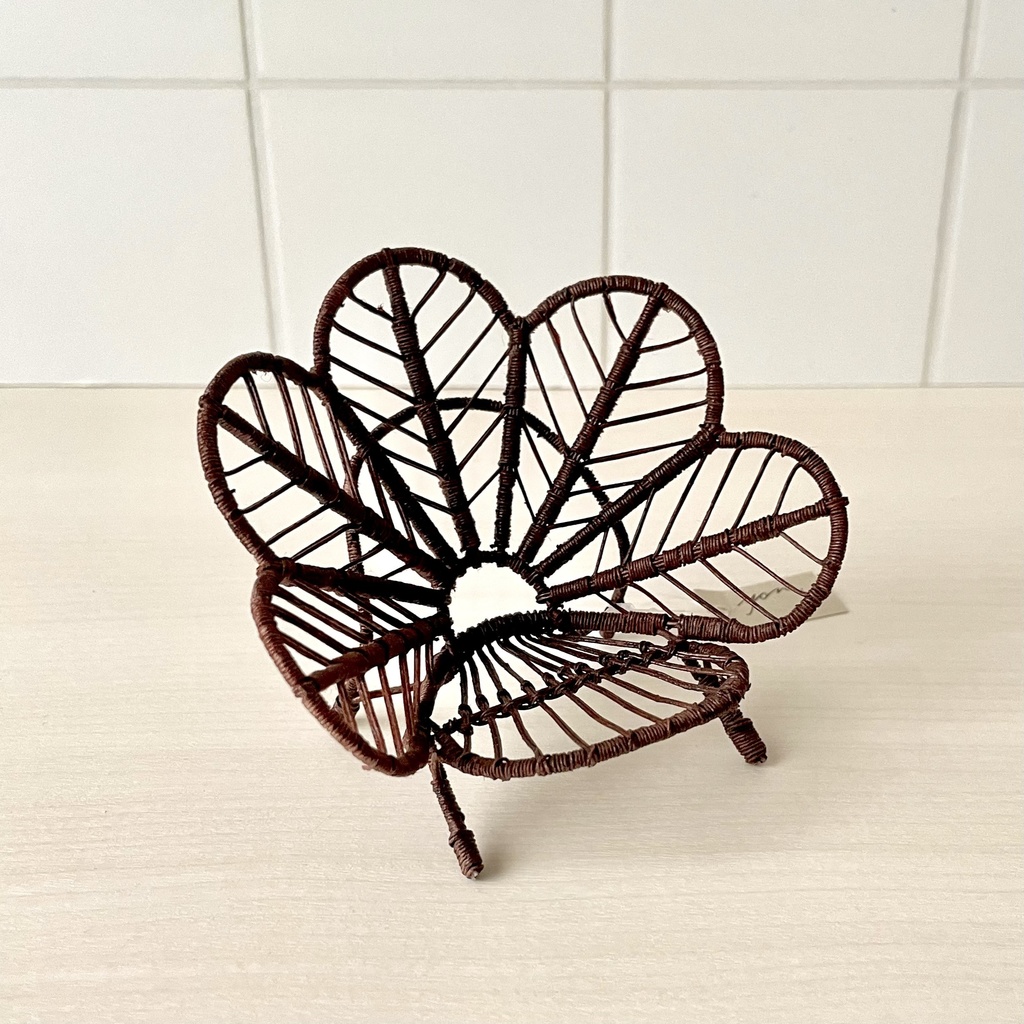 1/12 ラタンチェア 1人掛け ブラウン スカラップ