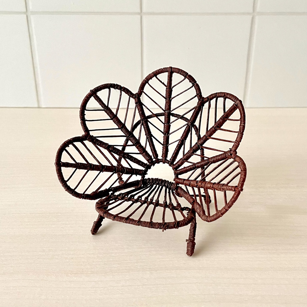 1/12 ラタンチェア 1人掛け ブラウン スカラップ