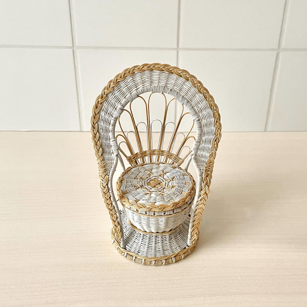 1/12 ピーコックチェア ベージュ×ホワイト