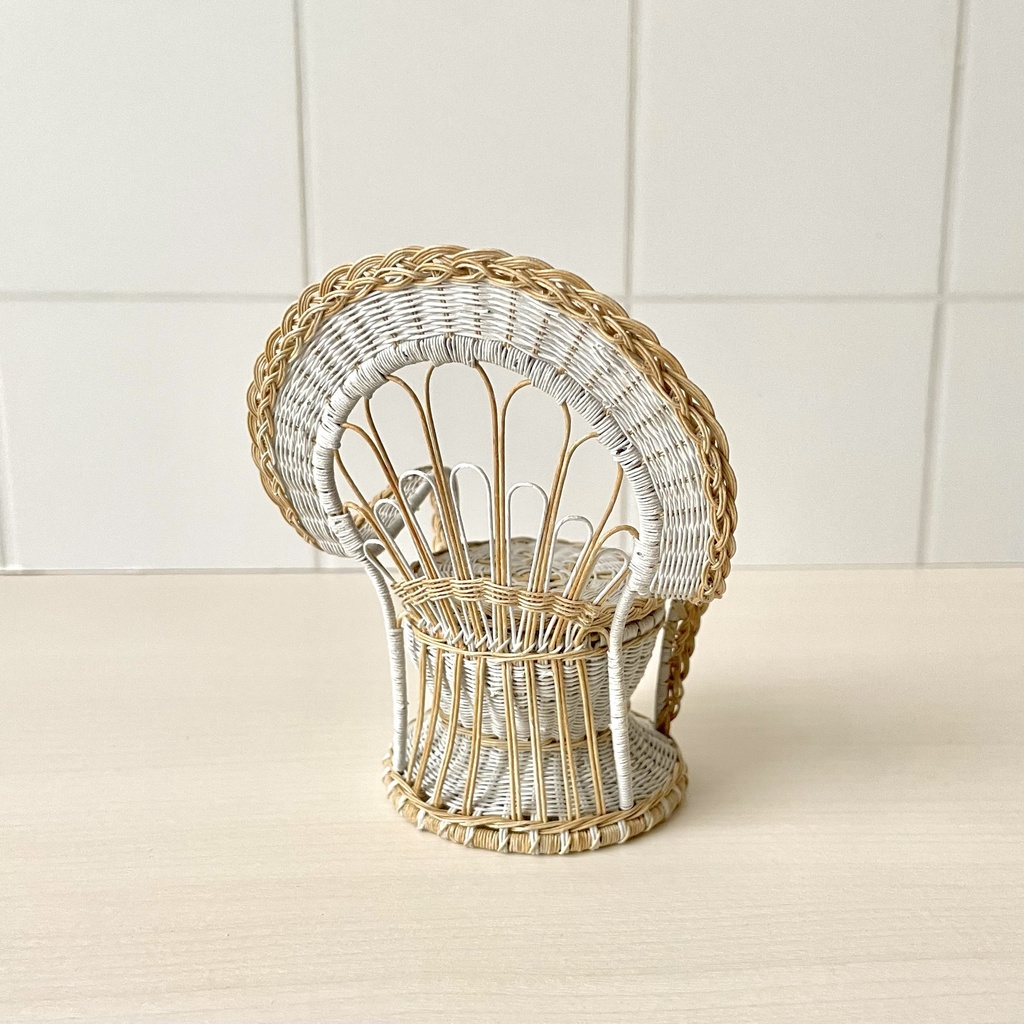 1/12 ピーコックチェア ベージュ×ホワイト