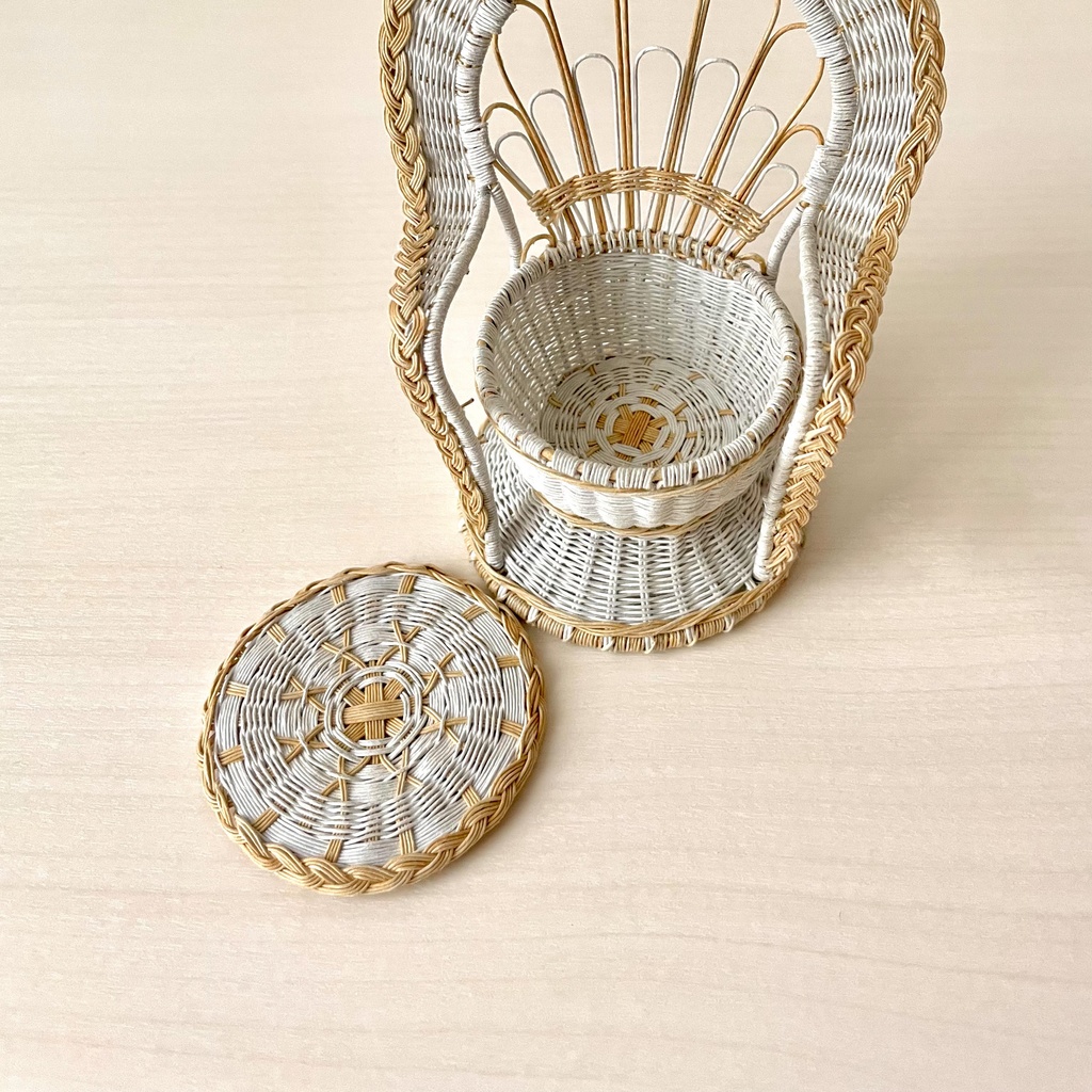 1/12 ピーコックチェア ベージュ×ホワイト