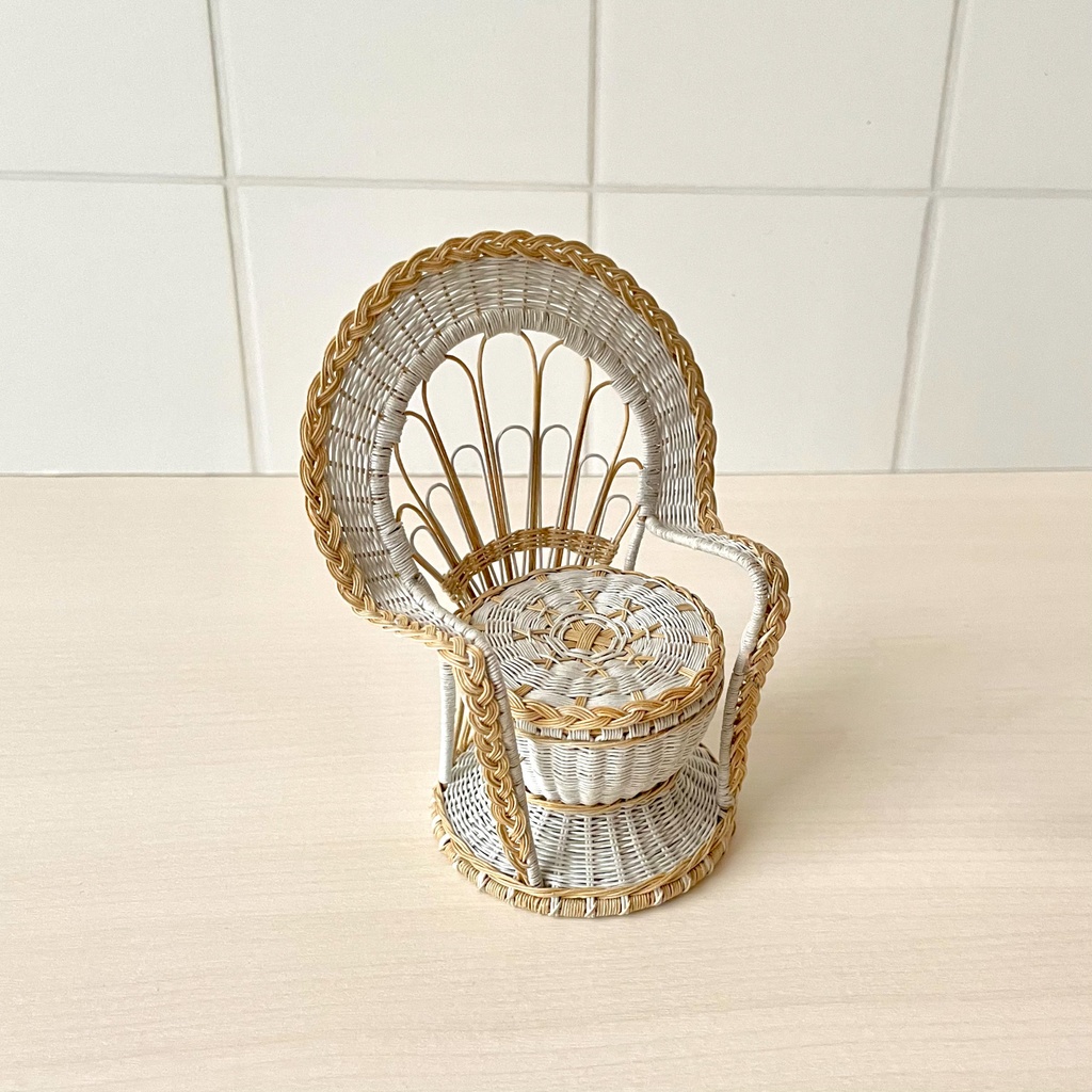 1/12 ピーコックチェア ベージュ×ホワイト