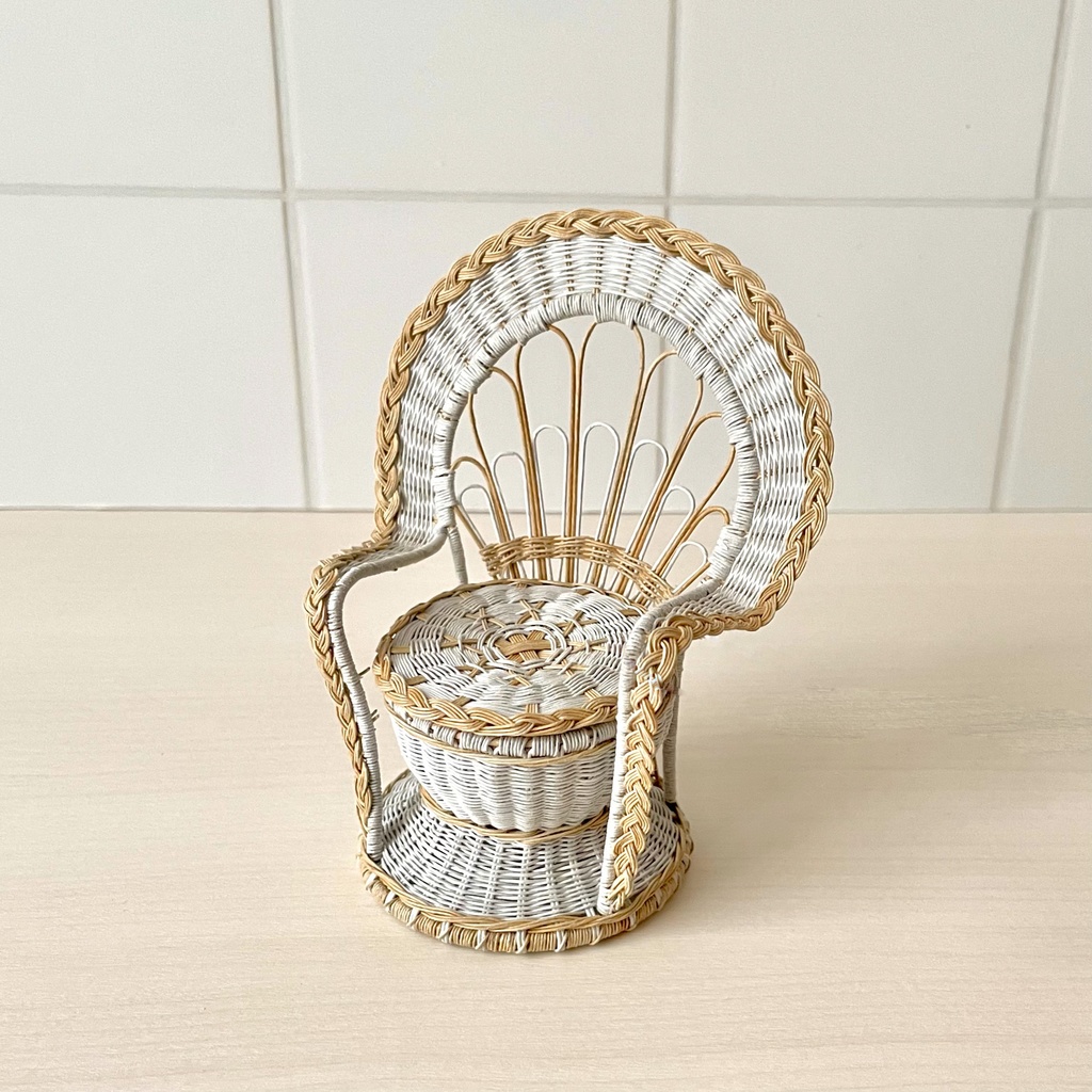 1/12 ピーコックチェア ベージュ×ホワイト