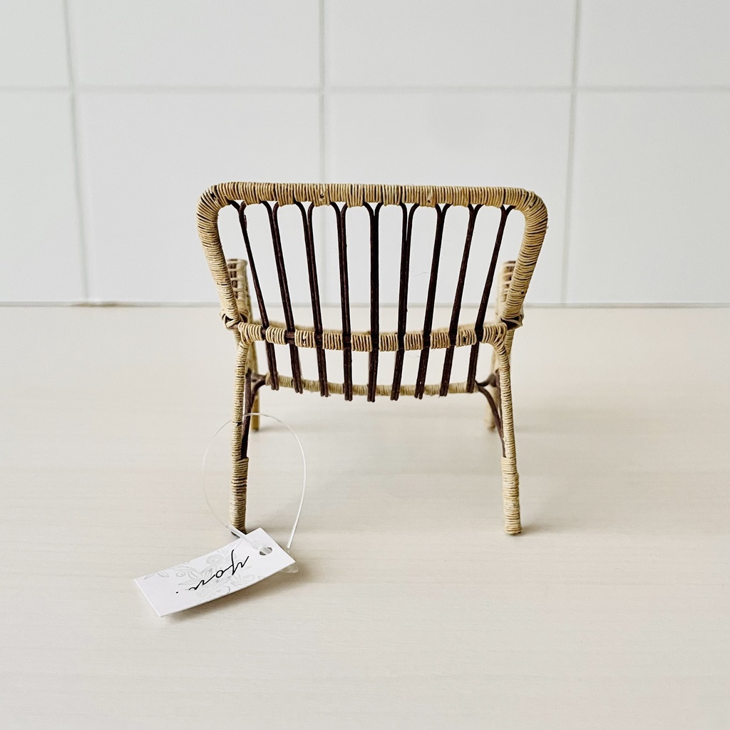 1/12 ラタンチェア ベージュ×ダークブラウン 一人がけ