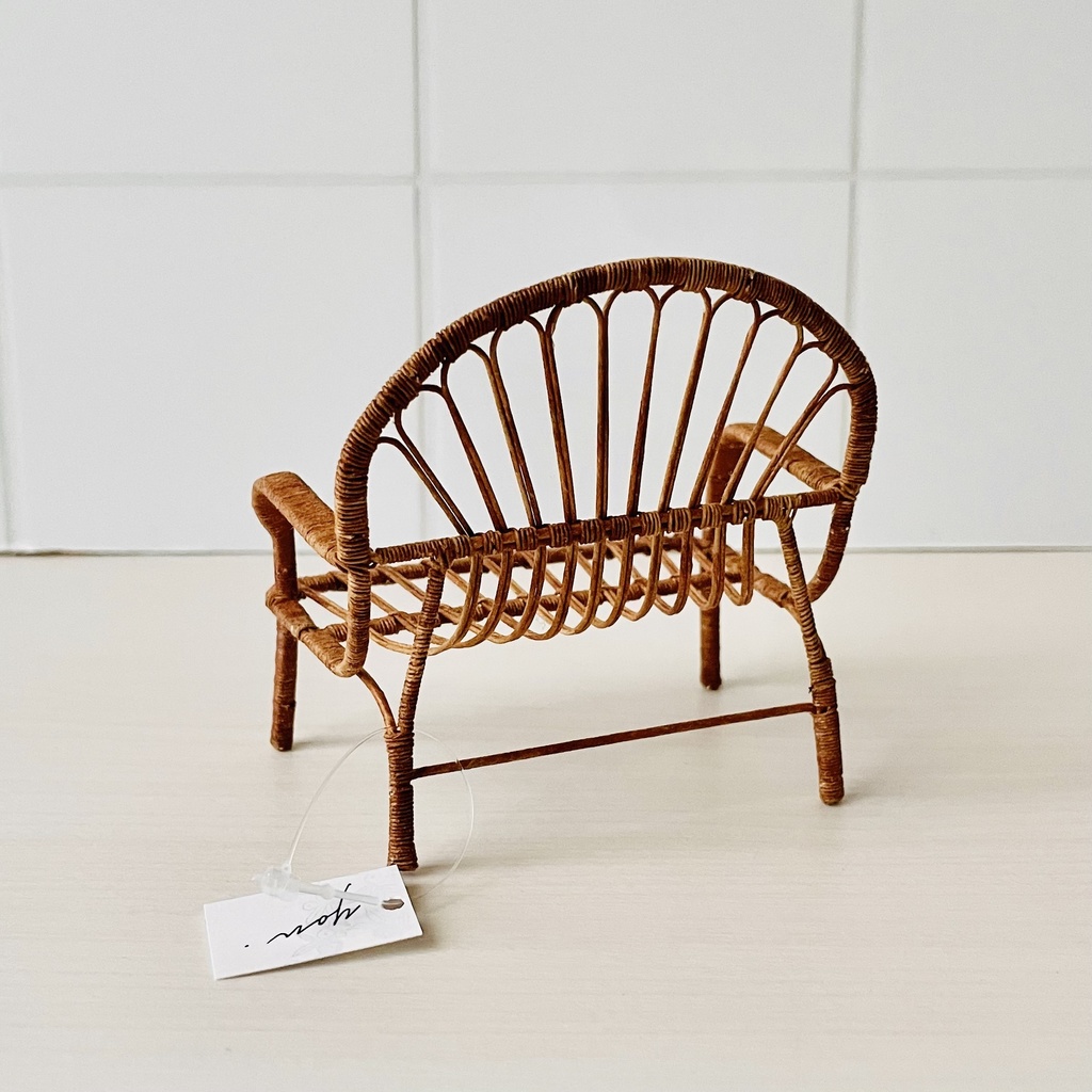 1/12 ラタンチェア ブラウン 一人がけ