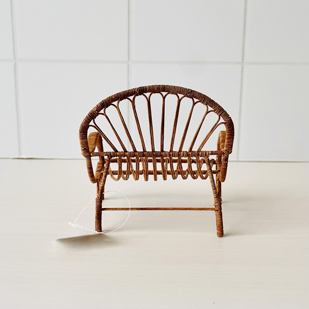 1/12 ラタンチェア ブラウン 一人がけ