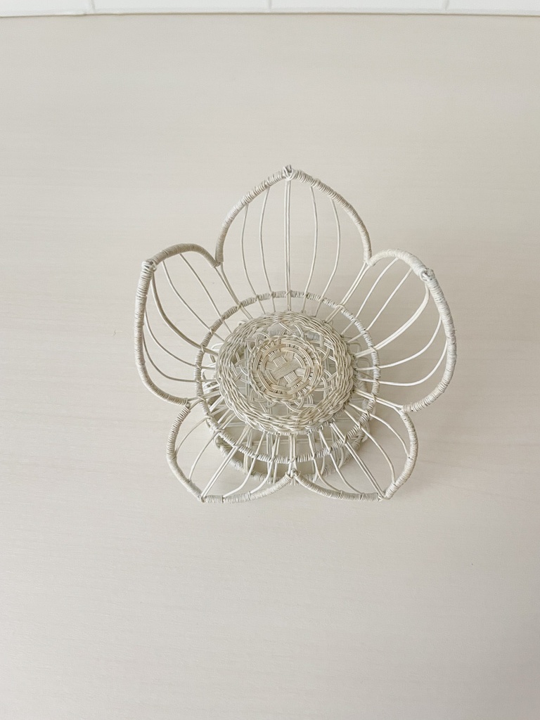 1/12 ラタンチェア フラワー ホワイト