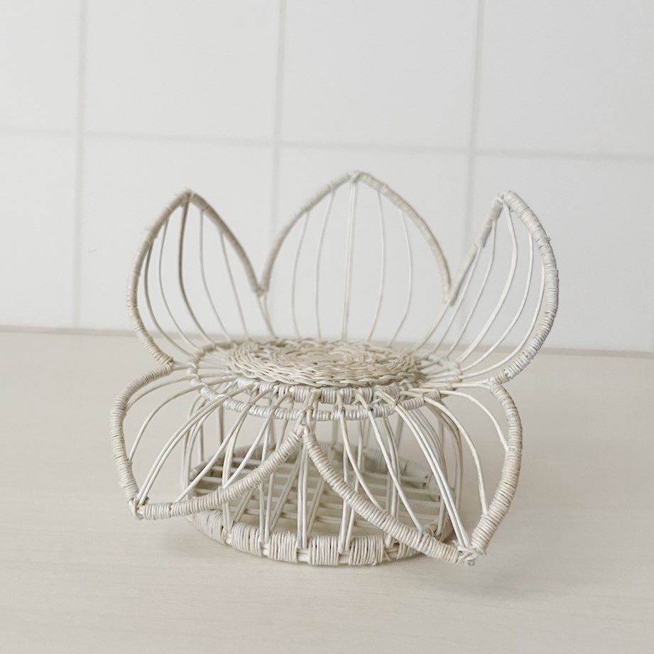 1/12 ラタンチェア フラワー ホワイト