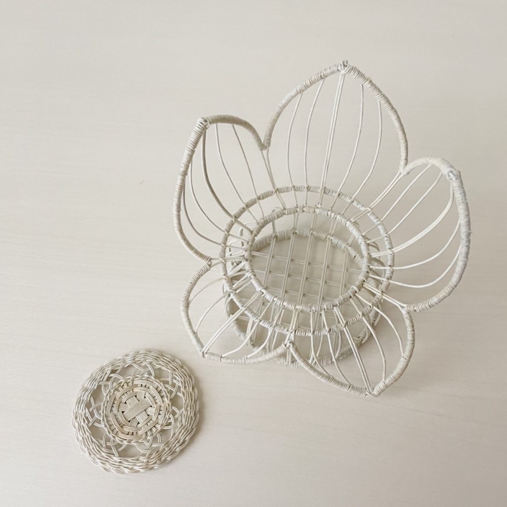 1/12 ラタンチェア　フラワー　ホワイト