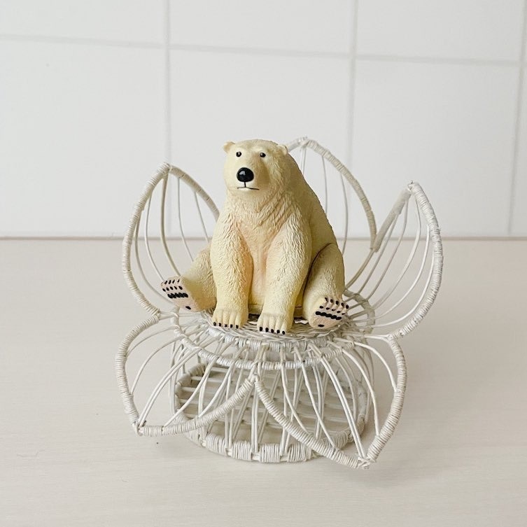 1/12 ラタンチェア フラワー ホワイト