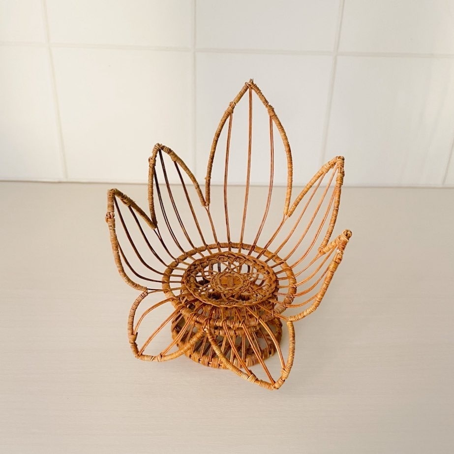 1/12 ラタンチェア フラワー ブラウン