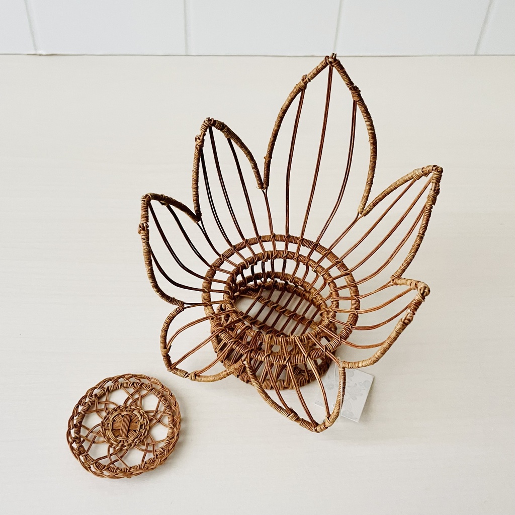 1/12 ラタンチェア フラワー ブラウン