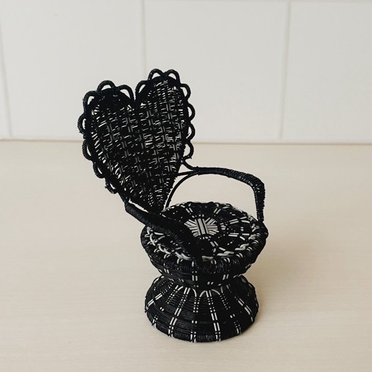 1/12 ラタンチェア ハート ブラック