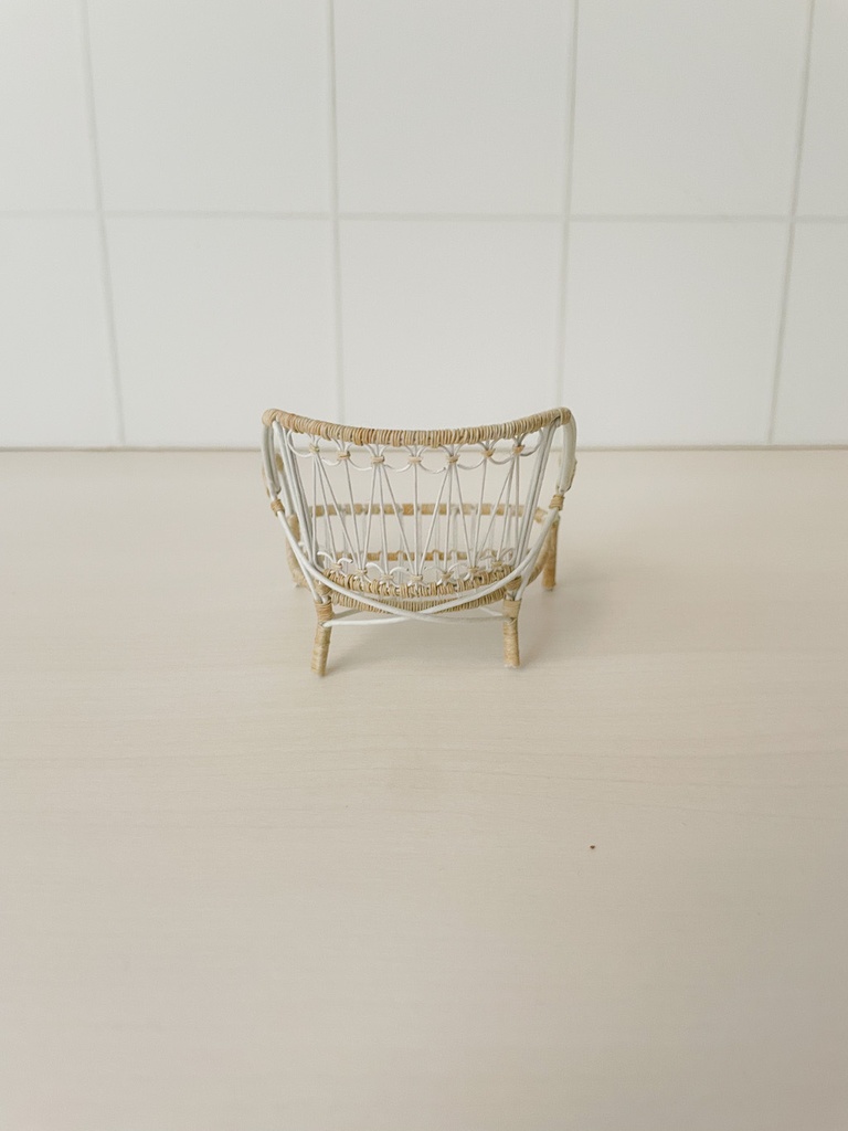 1/12 ラタンチェア ホワイト×ベージュ