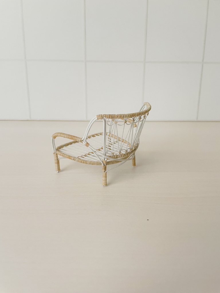 1/12 ラタンチェア ホワイト×ベージュ