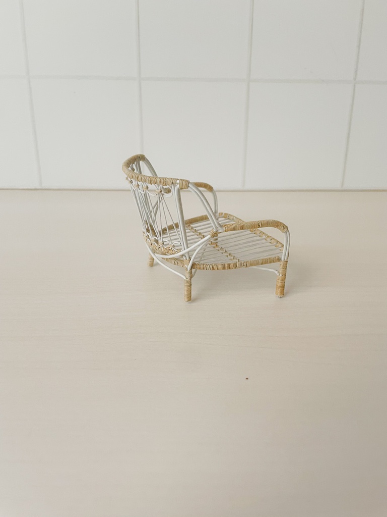 1/12 ラタンチェア ホワイト×ベージュ