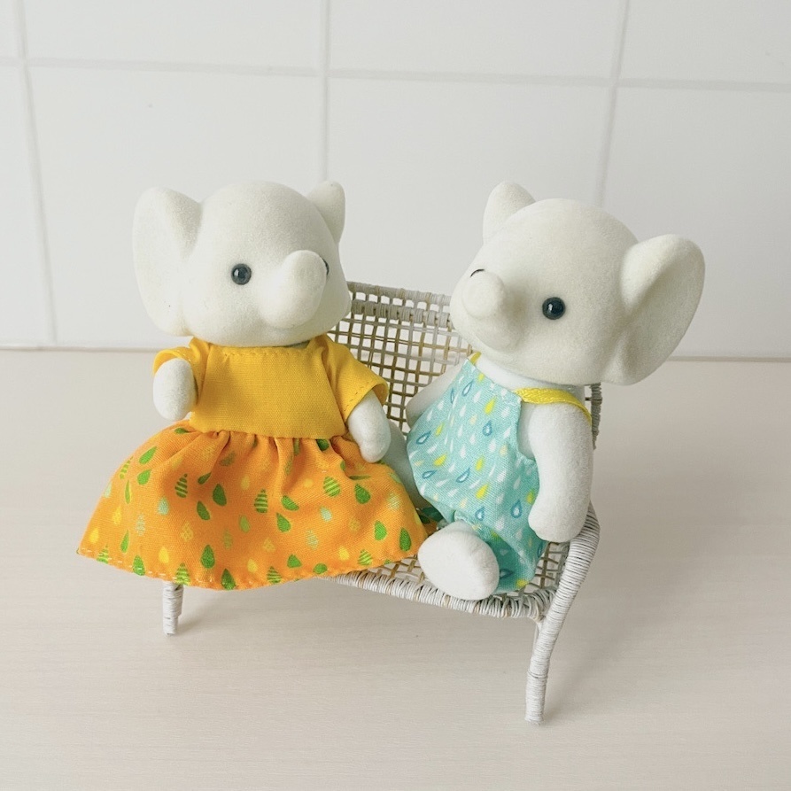 1/12 ラタンチェア 2人がけ ホワイト×ベージュ