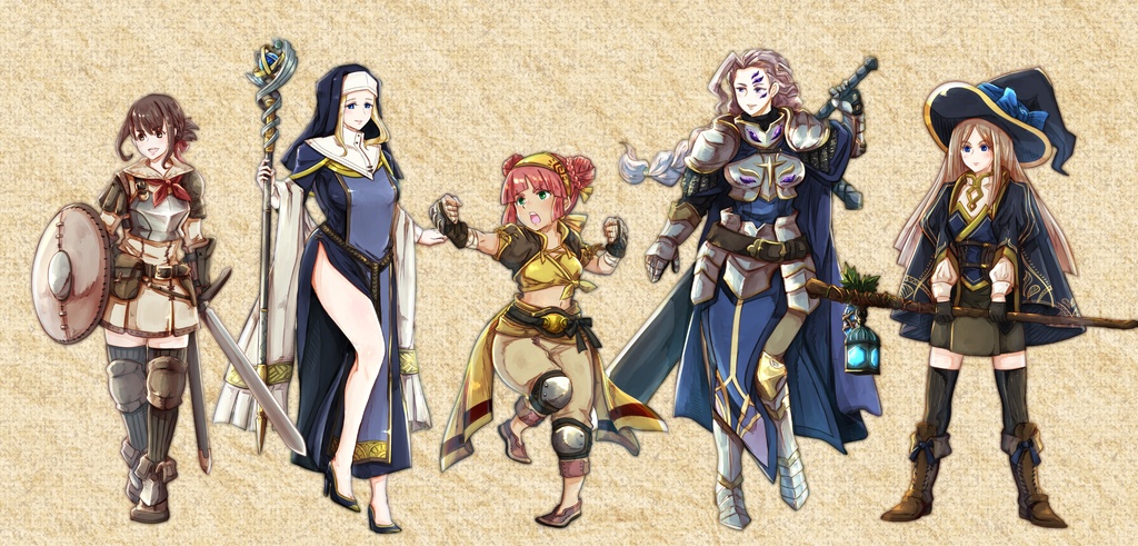 ファンタジー女子冒険者立ち絵集