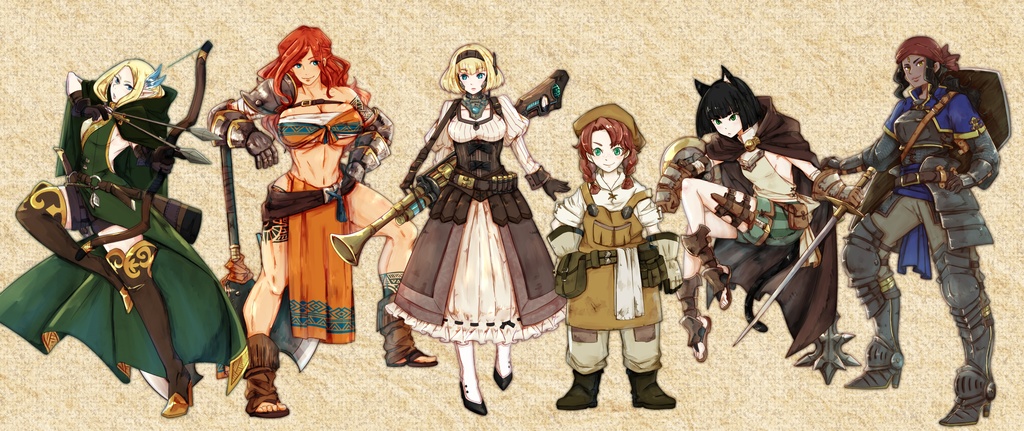 ファンタジー女子冒険者立ち絵集