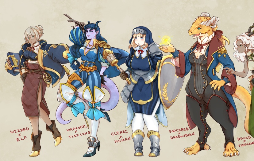 【D&D5e】D&Dで使える女子冒険者立ち絵集【フリー立ち絵】