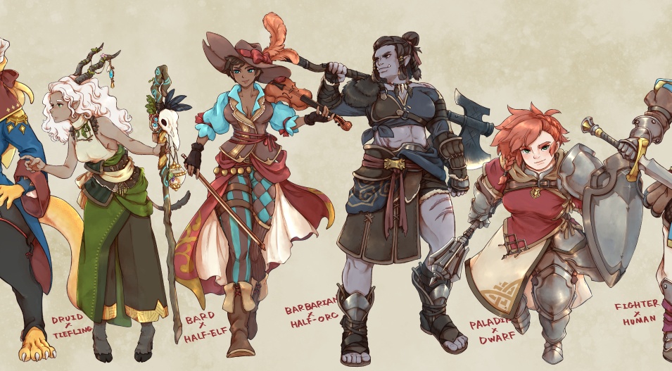 【D&D5e】D&Dで使える女子冒険者立ち絵集【フリー立ち絵】