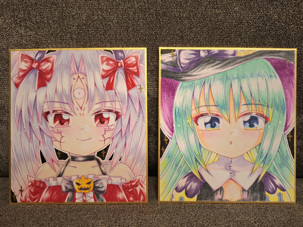 ハロウィン★カシンちゃん&ユウサイちゃんの色紙