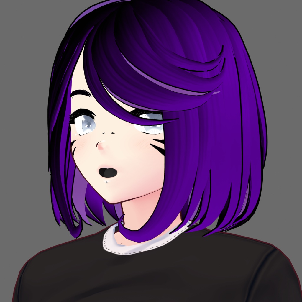 VRoid Black Mouth/Tongue