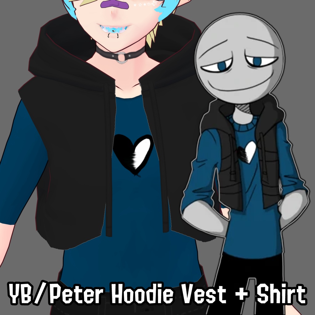 [Your Boyfriend] YB/Peter VRoid Hooded Vest + Shirt